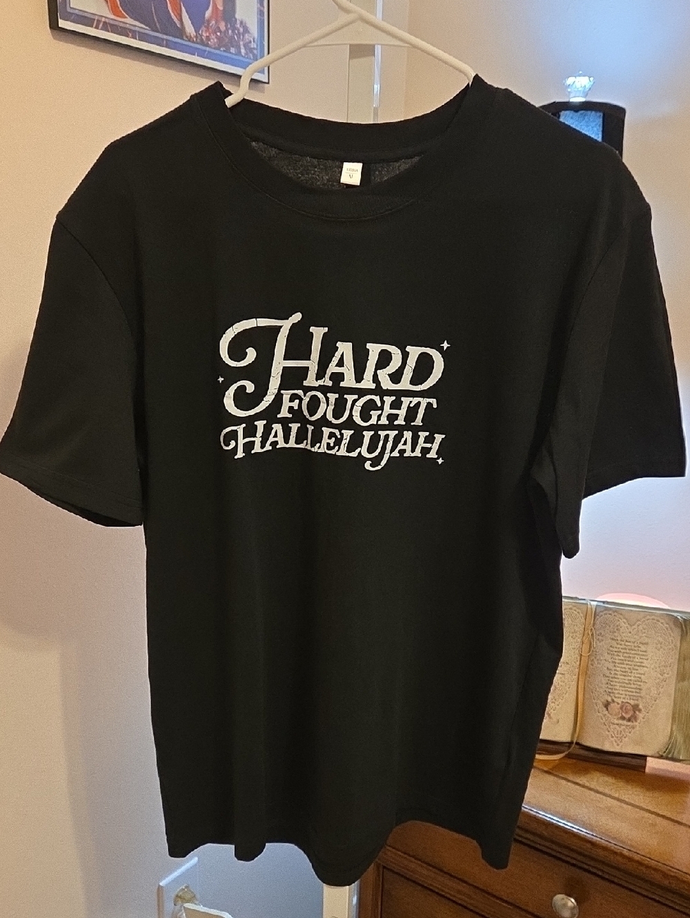 Black Graphic Tee "Hard Fought Hallelujah"